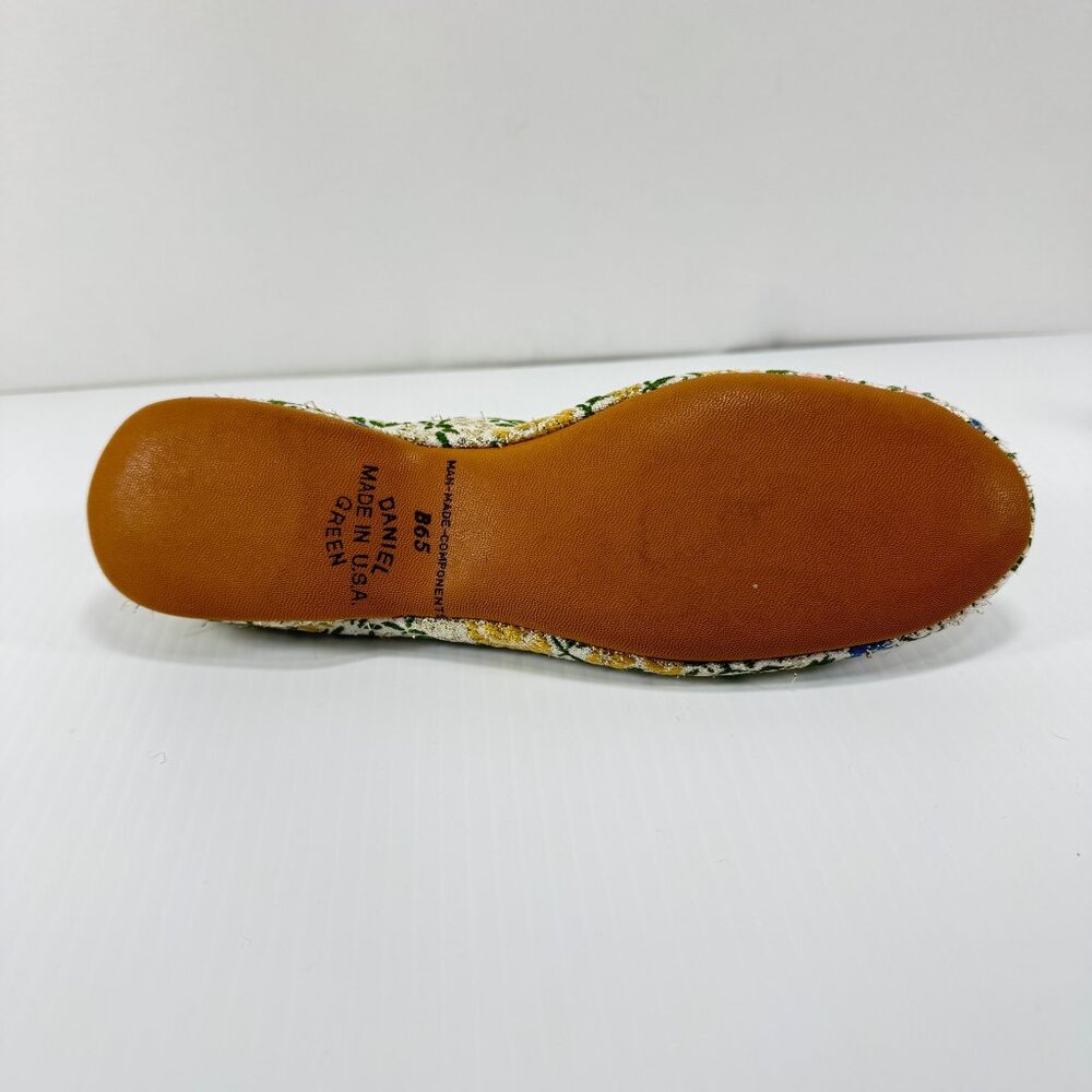 Vintage Daniel Green Slippers Womens 6 1/2 B Lotus Satin Lined Floral Brocade Ta - Picture 12 of 16